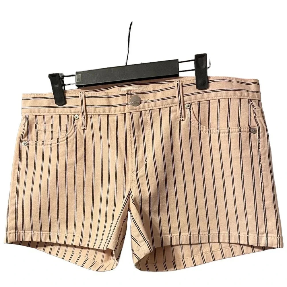 LOFT STRIPED DENIM SHORTS